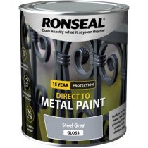 Ronseal 39204 Direct to Metal Paint Steel Grey Gloss 750ml RSLDTMSGG750