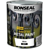 Ronseal 39201 Direct to Metal Paint White Matt 750ml RSLDTMWM750