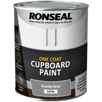 Ronseal 39371 One Coat Cupboard Paint Granite Grey Satin 750ml RSLOCCGGS750