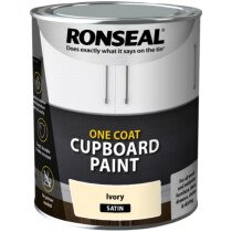 Ronseal 37491 One Coat Cupboard Paint Ivory Satin 750ml RSLOCCIS750