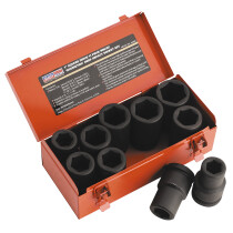 Sealey AK689 Impact Metric/AF Socket Set 10 Piece Deep 1" Drive