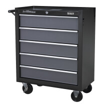 Sealey AP2505B Rollcab 5 Drawer with Ball Bearing Runners - Black