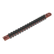Sealey AK1217 Socket Retaining Rail with 17 Clips 1/2" Drive