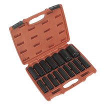 Sealey AK5816M Impact Metric Set of Deep Sockets 1/2" Drive 16 Piece 