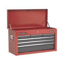 Sealey AP2201BB Topchest 6 Drawer with Ball Bearing Runners - Red/Grey