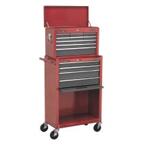 Sealey AP22513BB Topchest & Rollcab Combination 13 Drawer with Ball Bearing Runners - Red...