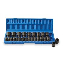 ISS SET08MMS26 1/2" Metric 26 Piece Set of Impact Sockets