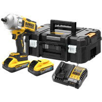 DeWalt DCF961H2T-GB POWERSTACK 18V XR 1/2" High Torque Impact Wrench Hog Ring (1626Nm) With 2 x 5Ah Batteries In TSTAK