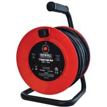 Faithfull FPPCR20M Open 20Mtr 13A 2-Socket 240V Drum Cable Reel