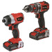 Einhell 18V Power X-Change Brushless Drill Kit (Combi Drill & Impact Driver) With 2 x 2.0Ah Batteries In Bag